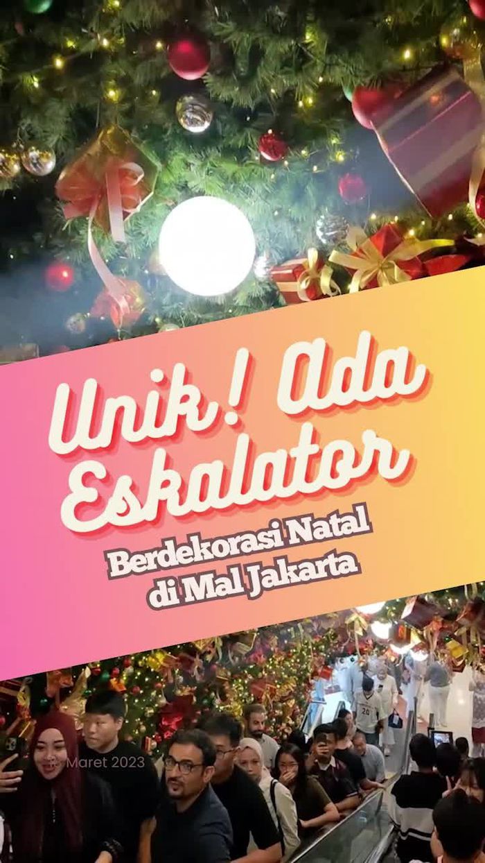 Video: POV Naik Eskalator Viral Berdekorasi Natal di Mal Jakarta