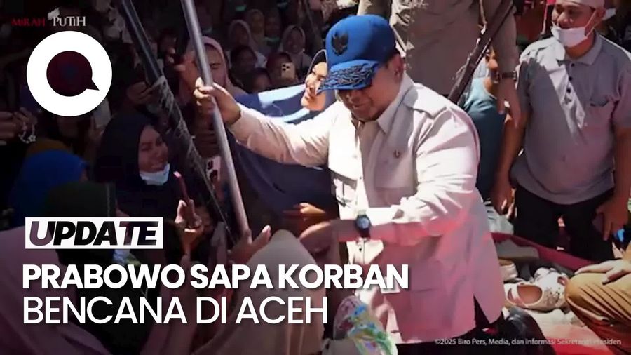 Video Prabowo Sapa Korban Bencana di Aceh Tenggara