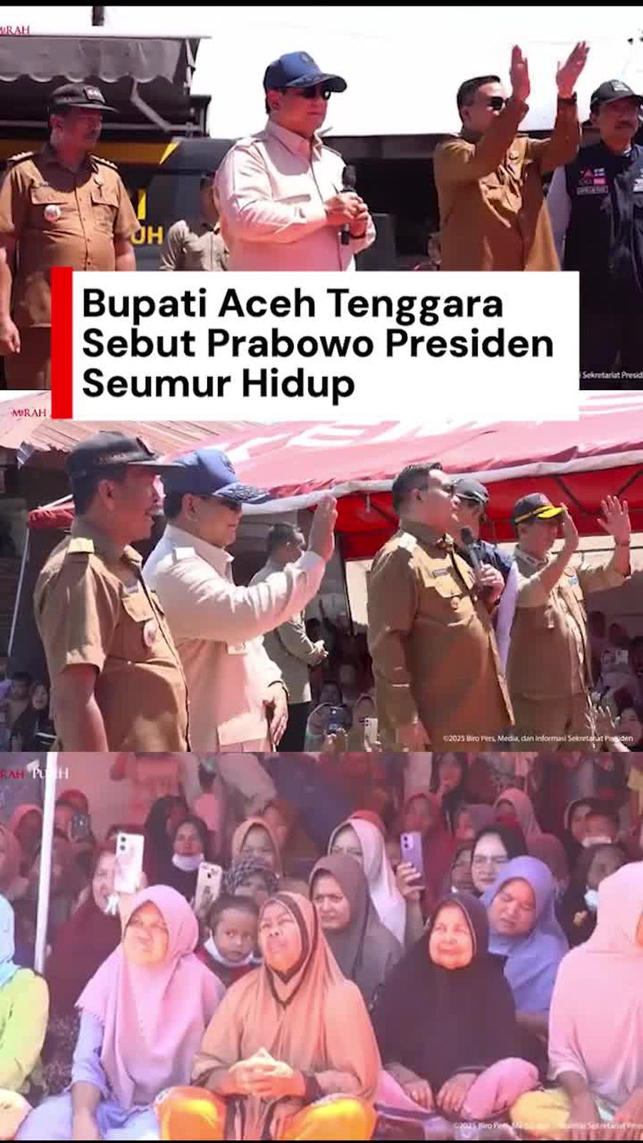 Video: Momen Prabowo Geleng Kepala saat Dibilang Presiden Seumur Hidup