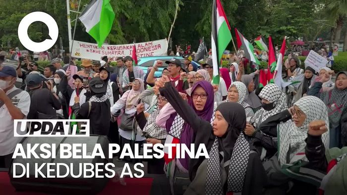 Video: Ada Aksi Bela Palestina di Kedubes AS Jelang Reuni Akbar 212