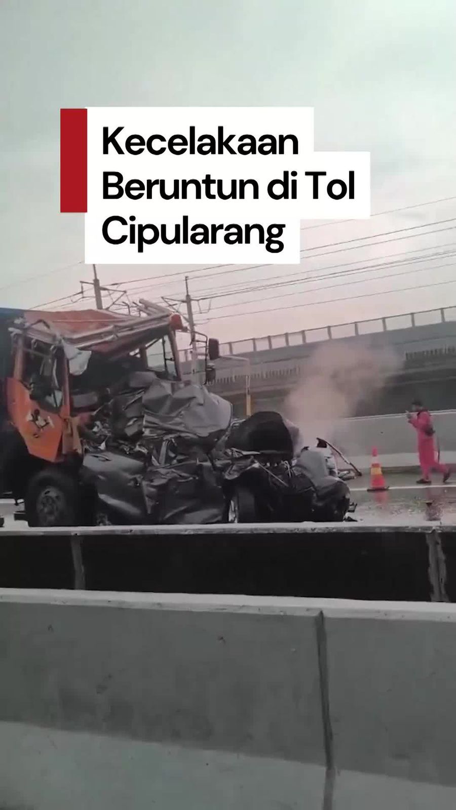 Video: 9 Kendaraan Tabrakan Beruntun di Tol Cipularang Arah Jakarta