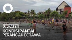 Video: Pantai Perancak Berawa Ramai Wisatawan Meski Dipenuhi Sampah Kayu