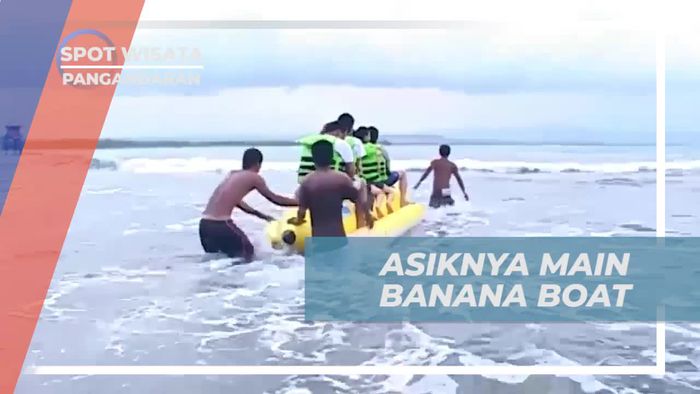  Menikmati Asiknya Bermain Banana Boat di Pantai Batu Karas, Pangandaran  