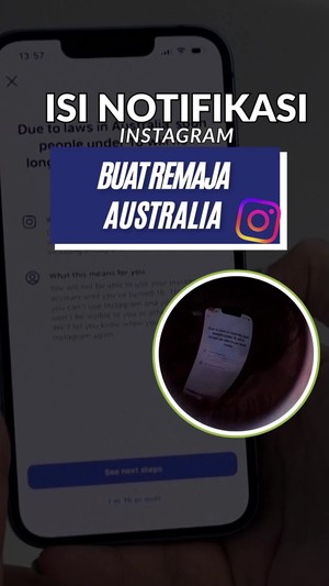 Video Notifikasi Instagram Buat Remaja Australia Jelang Pembatasan Medsos