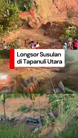 Video: Longsor Susulan Tutup Akses Jalan di Tapanuli Utara