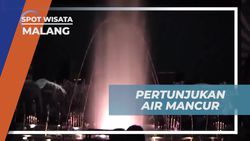 Menikmati Pertunjukan Air Mancur di Malang