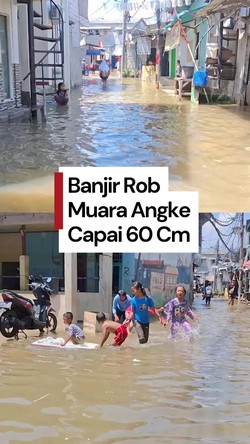Video Banjir Rob Muara Angke, Ketinggian Air Mencapai 60 Cm