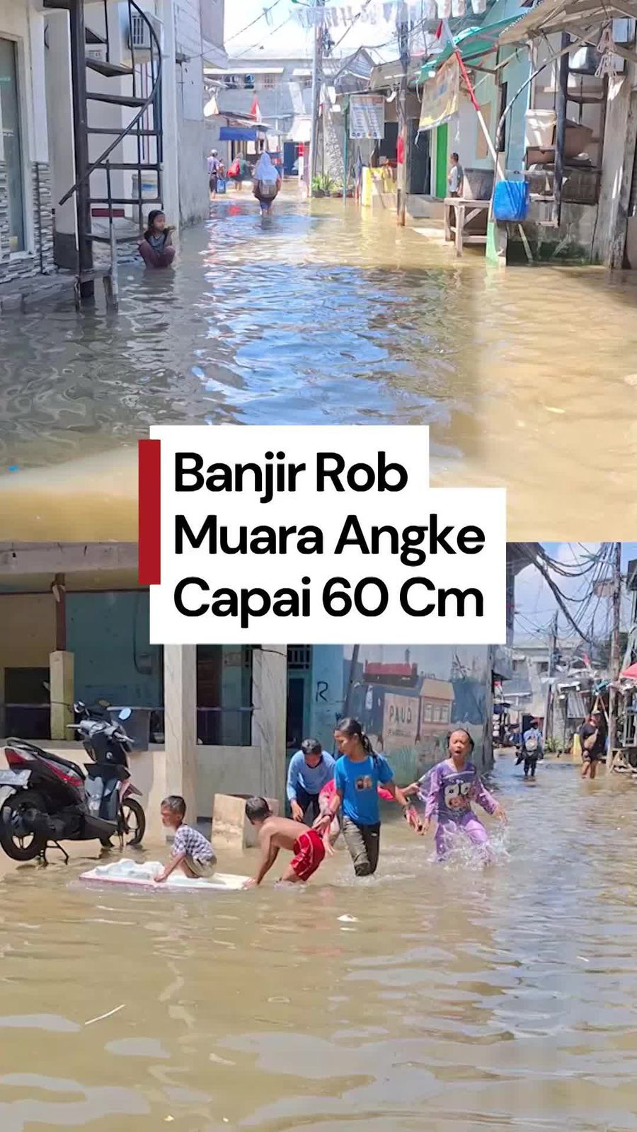 Video Banjir Rob Muara Angke, Ketinggian Air Mencapai 60 Cm