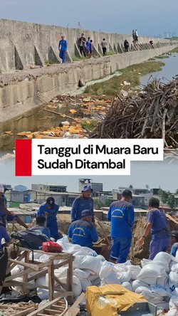Video: Sempat Bocor, Tanggul di Kawasan Pelindo Muara Baru Sudah Ditambal