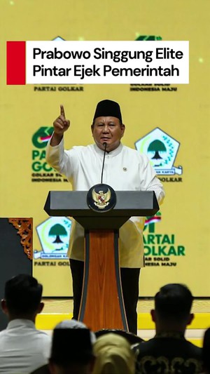 Video Prabowo: Ada Elite Merasa Pintar Selalu Ejek Pemerintah