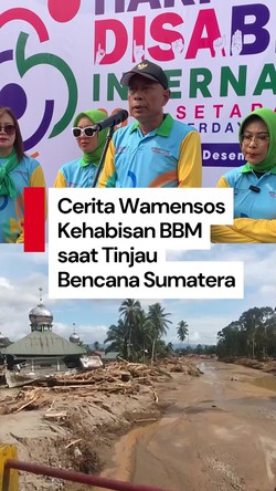 Video: Wamensos Agus Jabo Antre BBM 5 Jam saat Tinjau Bencana di Sumatera 