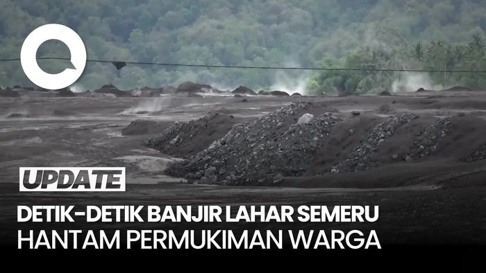 Video Detik-detik Banjir Lahar Semeru Meluap ke Permukiman Warga