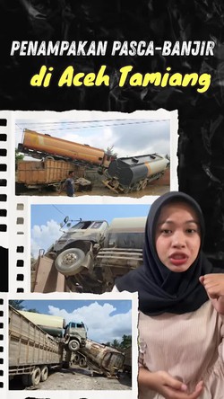 Video Kondisi Pasca-banjir di Aceh Tamiang: Truk-truk Bertumpuk!