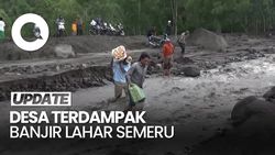 Video Banjir Lahar Semeru Terjang Desa Jugosari, Ratusan Warga Ngungsi