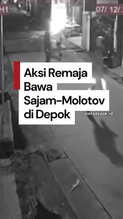 Video: Viral! Remaja Bawa Sajam-Molotov di Depok, Diduga Mau Tawuran