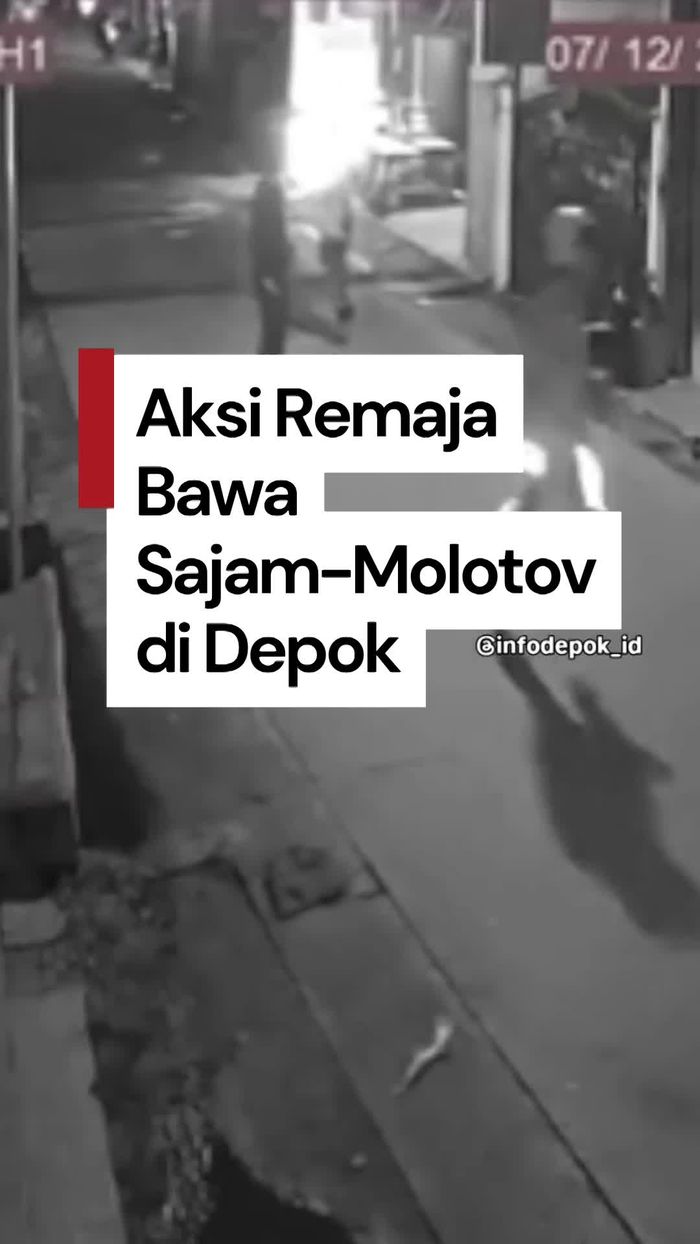 Video: Viral! Remaja Bawa Sajam-Molotov di Depok, Diduga Mau Tawuran