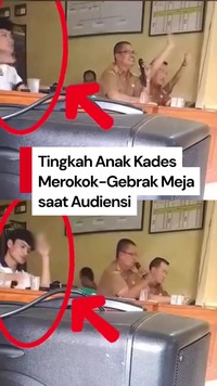 Video: Viral Anak Kades di Sukabumi Gebrak Meja-Merokok saat Audiensi