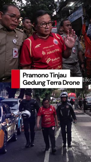 Video: Momen Pramono Tinjau Gedung Terra Drone yang Terbakar
