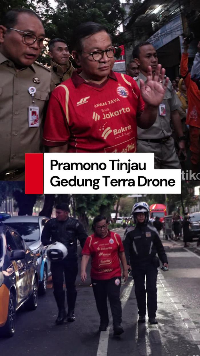 Video: Momen Pramono Tinjau Gedung Terra Drone yang Terbakar