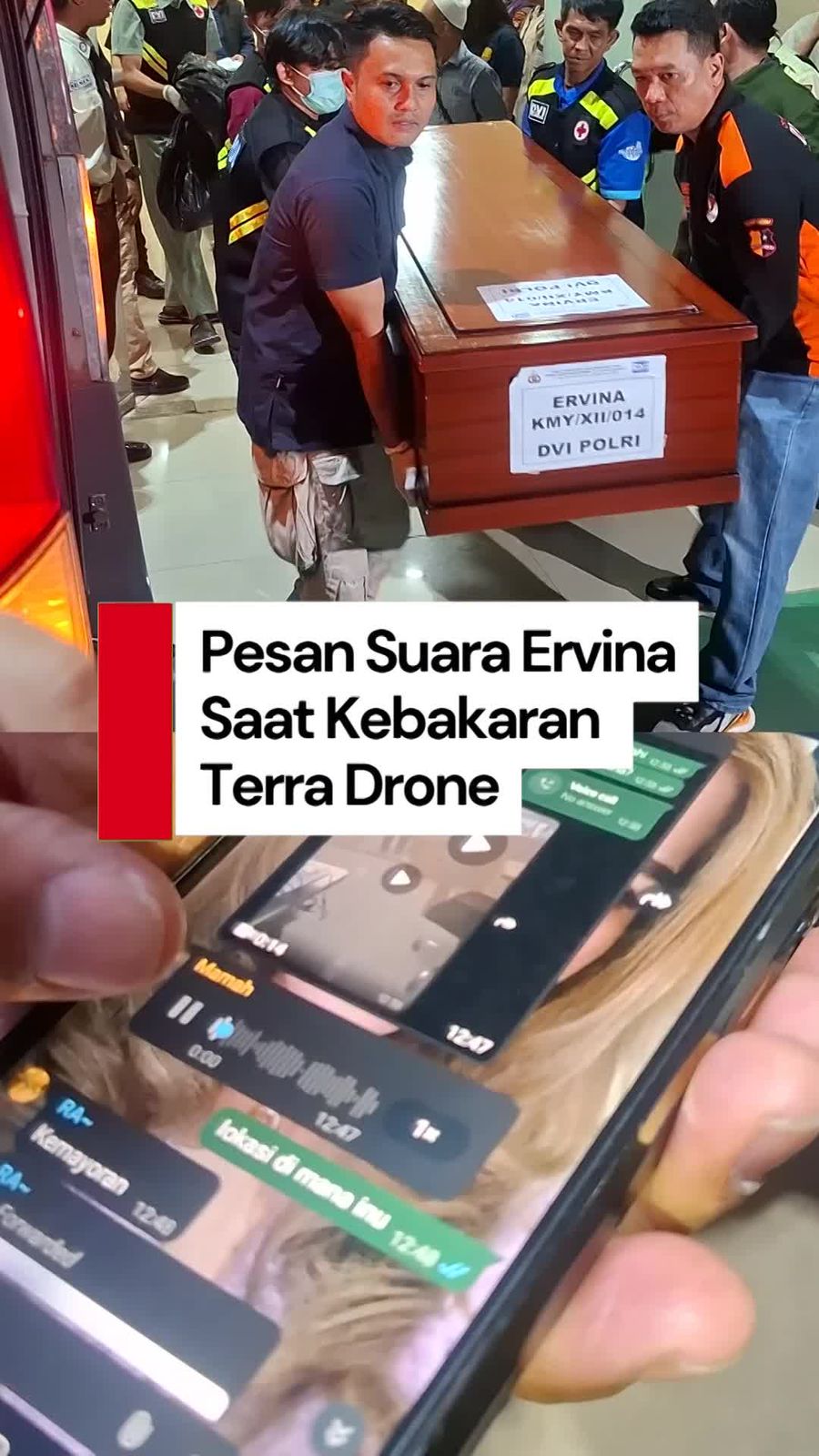 Video Pesan Suara Terakhir Ervina Saat Kebakaran di Gedung Terra Drone