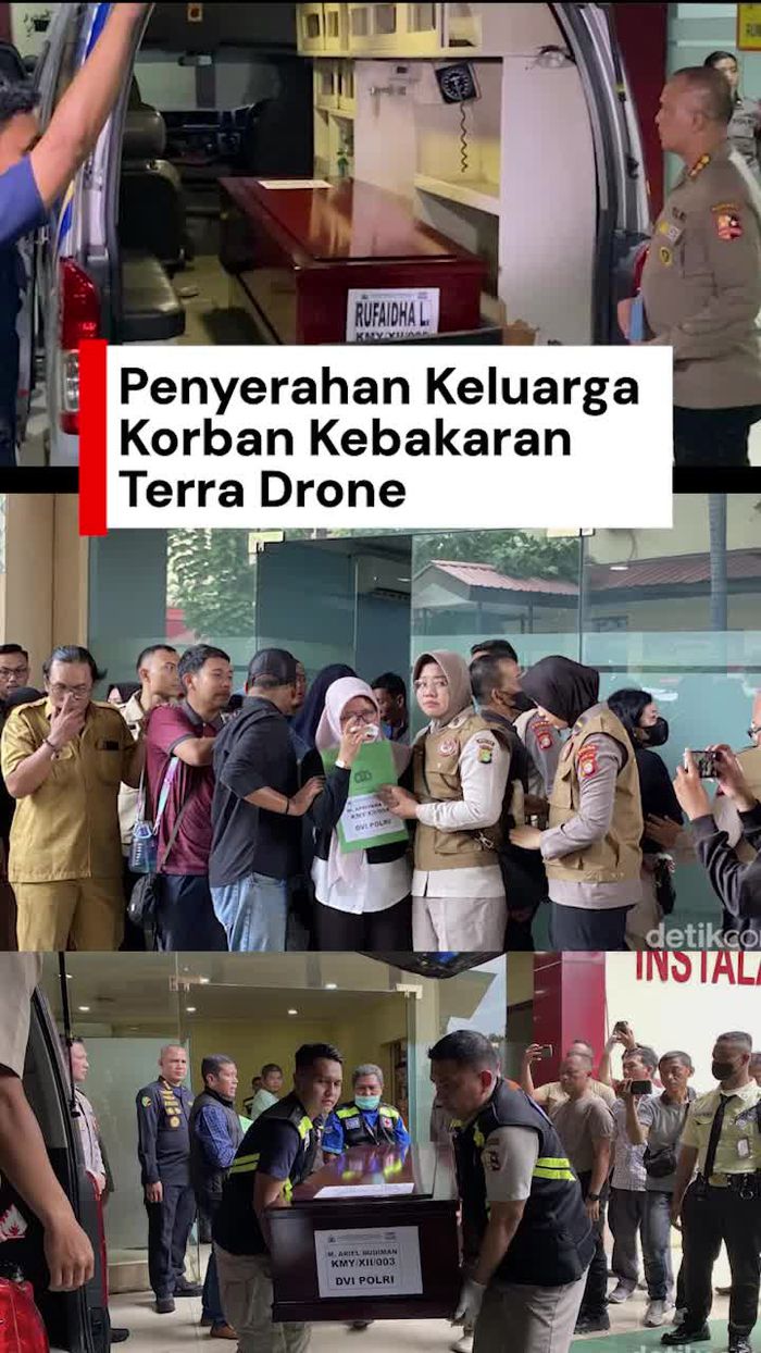 Video Tangis Keluarga Korban Kebakaran Terra Drone Pecah di RS Polri