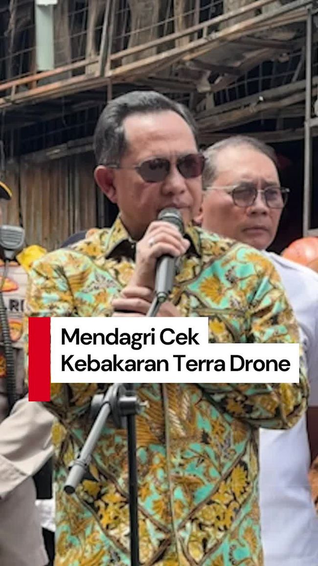 Video Mendagri Cek TKP Kebakaran Gedung Terra Drone
