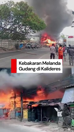 Video Gudang Alat Berat di Kalideres Jakbar Kebakaran