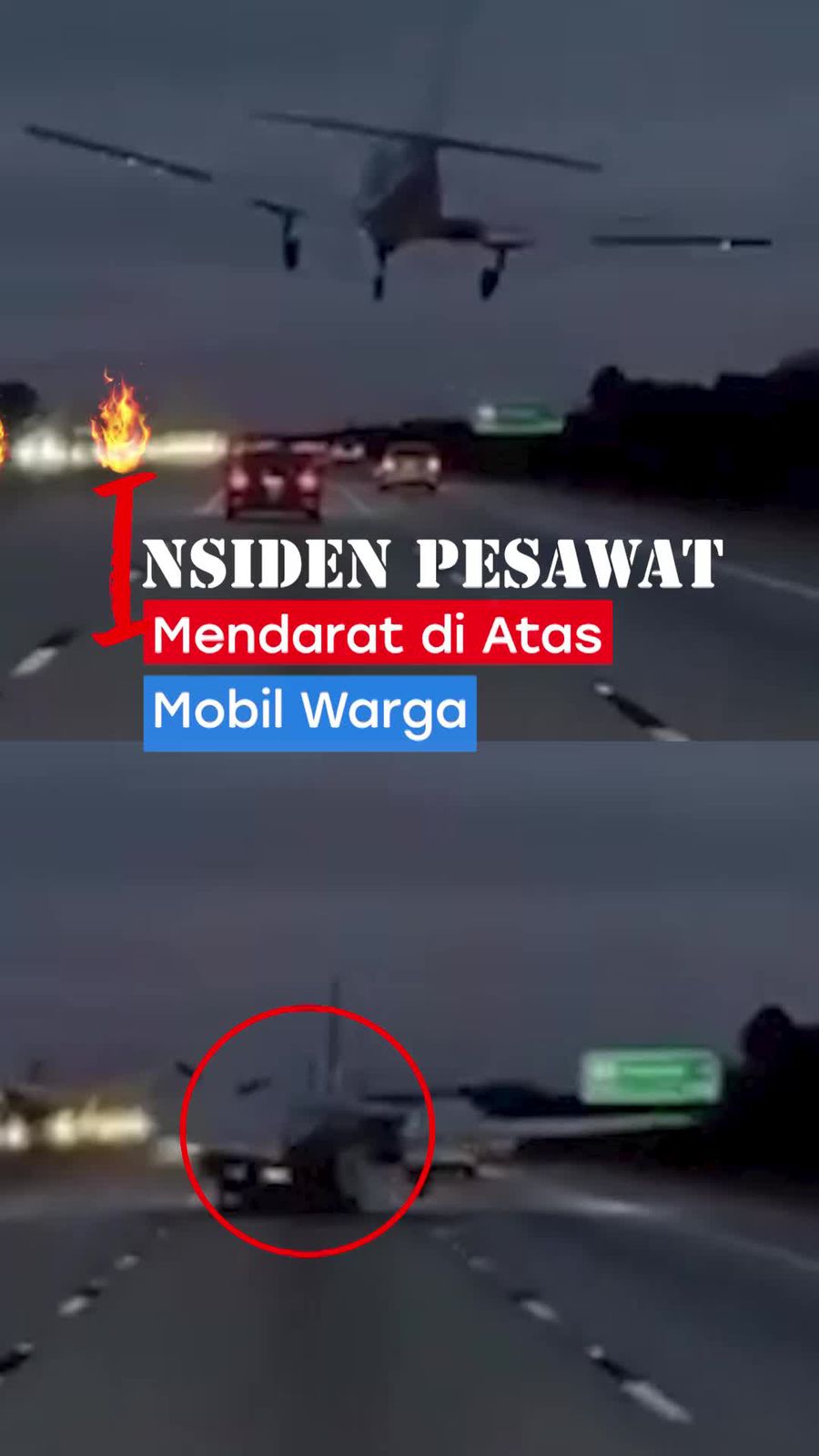  Video: Bak GTA, Pesawat Ini Landing di Atas Mobil Warga di AS