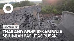 Video: Jembatan Kamboja Hancur Usai Dibombardir Thailand
