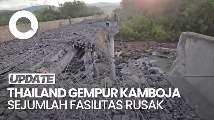 Video: Jembatan Kamboja Hancur Usai Dibombardir Thailand