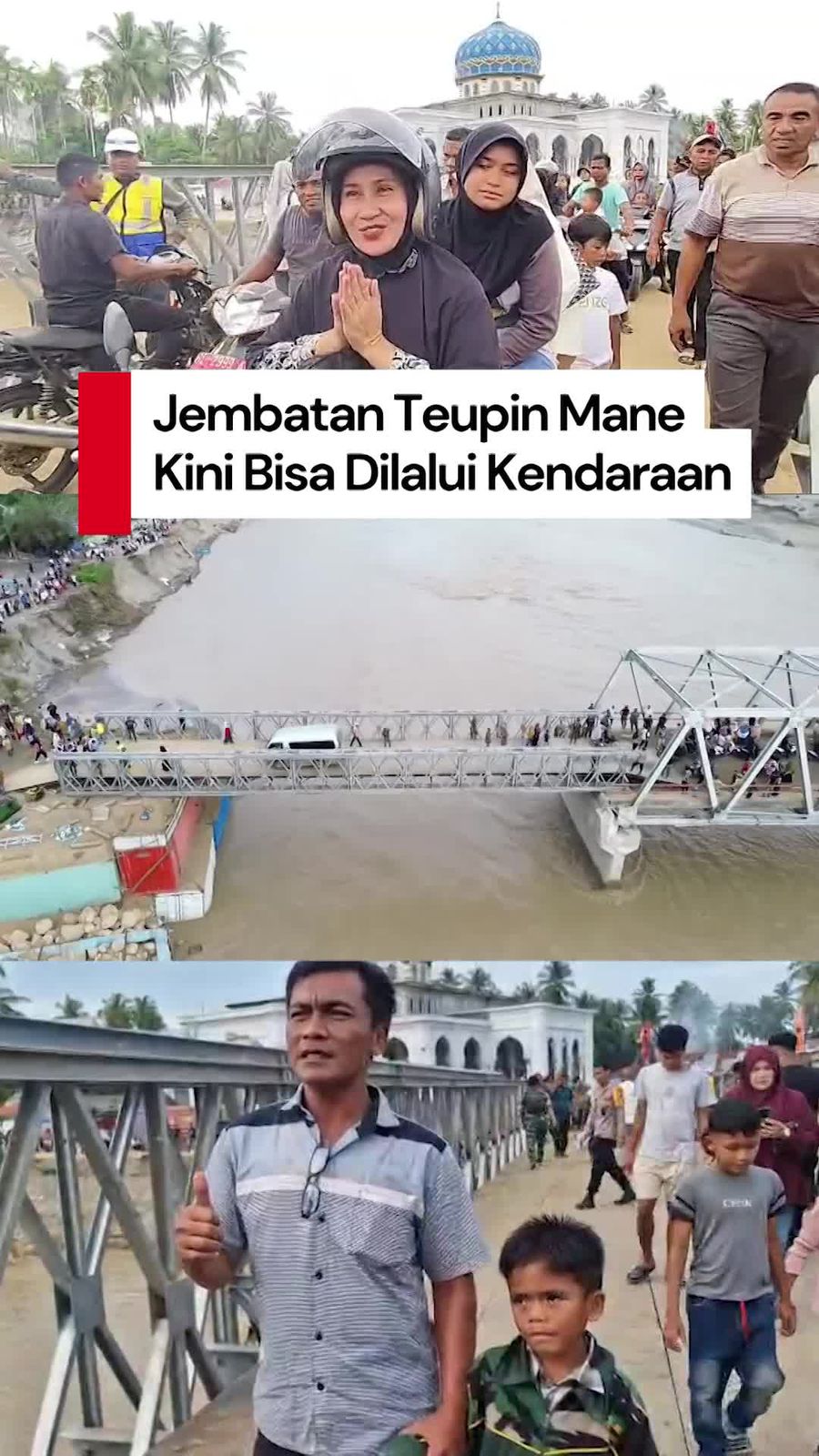 Video Jembatan Bailey di Teupin Mane Aceh Sudah Bisa Dilalui
