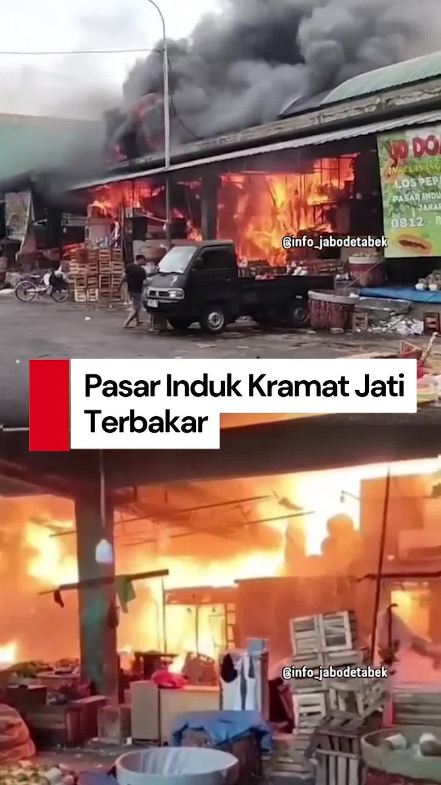 Video Momen Pedagang Selamatkan Dagangan Saat Pasar Kramat Jati Terbakar