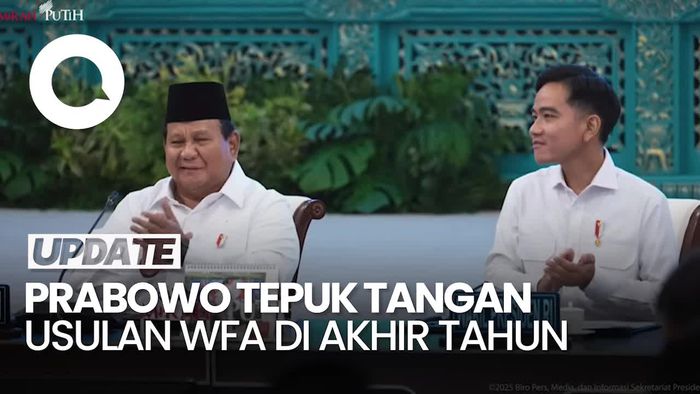 Video: Prabowo Tepuk Tangan saat Airlangga Usul Pekerja WFA 29-31 Desember