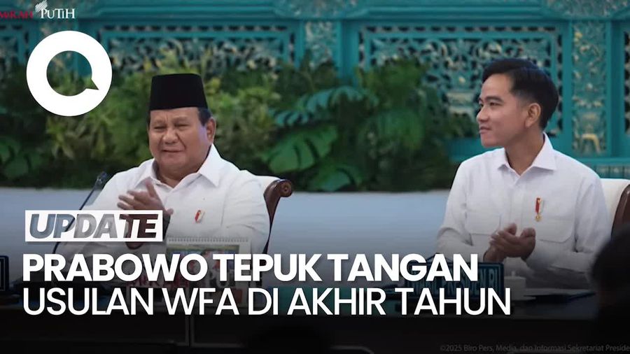 Video: Prabowo Tepuk Tangan saat Airlangga Usul Pekerja WFA 29-31 Desember