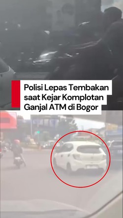 Video Detik-detik Pengejaran Pelaku Ganjal ATM, Polisi Lepas Tembakan