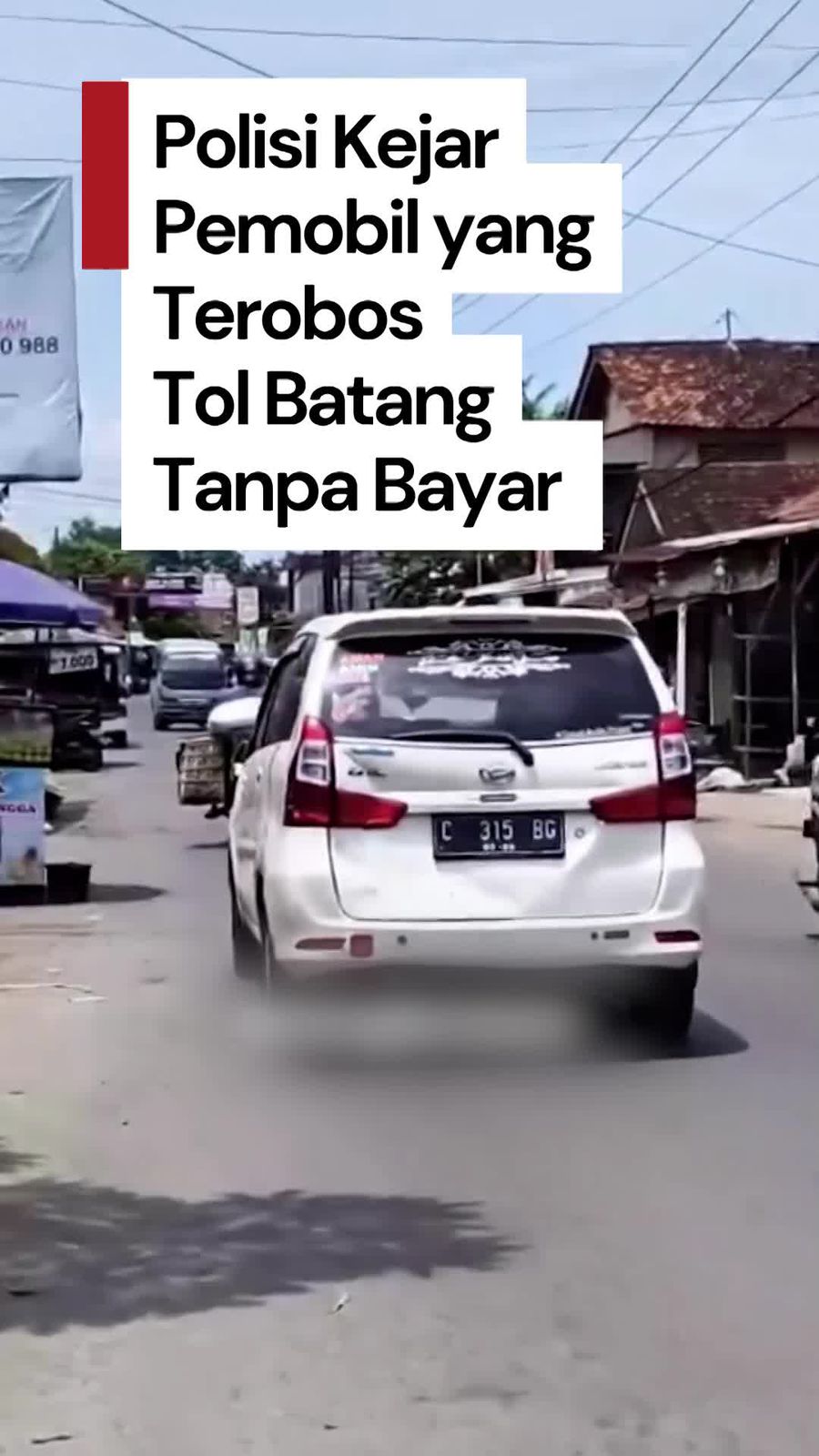  Video: Aksi Polisi Kejar Pemobil yang Terobos Exit Tol Batang Tanpa Bayar