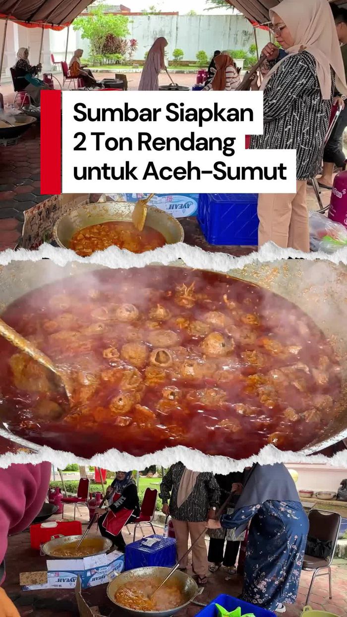 Video: 2 Ton Rendang dari Warga Sumbar untuk Korban Banjir Bandang Aceh-Sumut