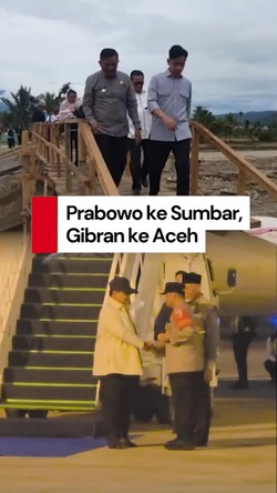 Video Prabowo ke Sumbar, Gibran ke Aceh