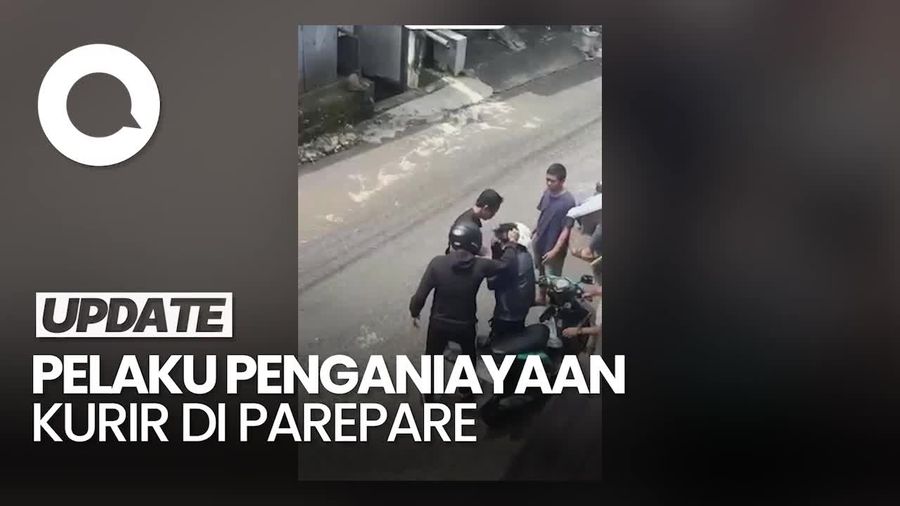 Video: Pria Aniaya Kurir Paket di Parepare Usai Motor Saling Tabrakan
