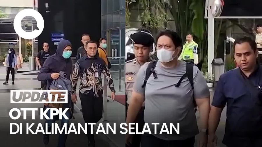 Video 2 Orang yang Terjaring OTT Kalsel Tiba di Gedung KPK