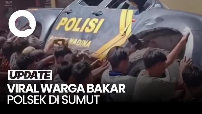Video Viral Polsek Muara Batang Gadis Sumut Dibakar Warga