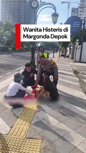 Video Heboh Wanita Histeris di Trotoar Margonda, Polisi Evakuasi ke Dinsos