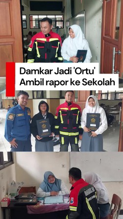 Video: Kala Damkar Cimahi Diminta Jadi Ortu Dadakan Ambil Rapor ke Sekolah