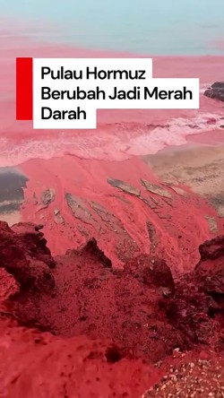 Video: Hujan Deras Picu Pulau Hormuz Berubah Jadi Merah Darah 