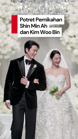 Video: Senyum Bahagia Kim Woo Bin dan Shin Min Ah di Hari Pernikahan