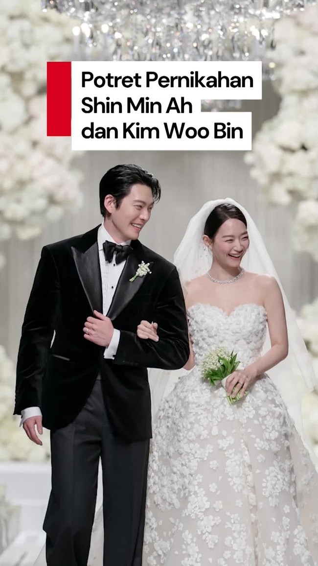 Video: Senyum Bahagia Kim Woo Bin dan Shin Min Ah di Hari Pernikahan