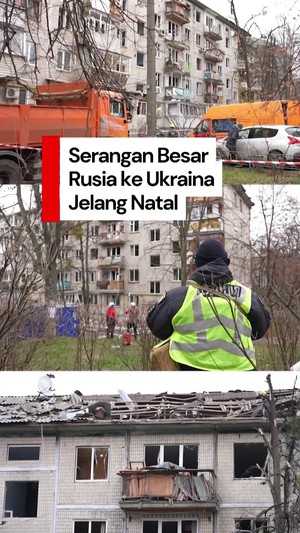 Video Serangan Skala Besar Rusia ke Kyiv Jelang Natal, 3 Orang Tewas