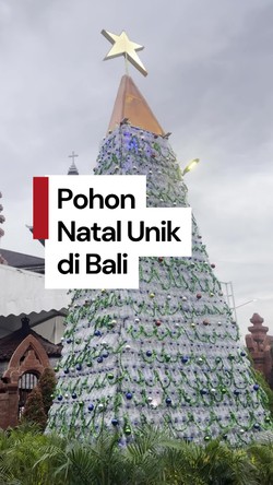 Video: Ribuan Botol Bekas Disulap Jadi Pohon Natal 8 Meter di Bali