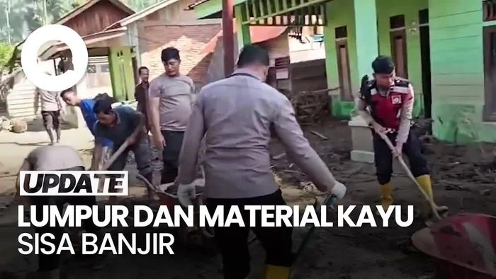 Video: Polres Gayo Lues-Brimob Polda Aceh Bersihkan Lumpur dan Material Kayu Sisa Banjir