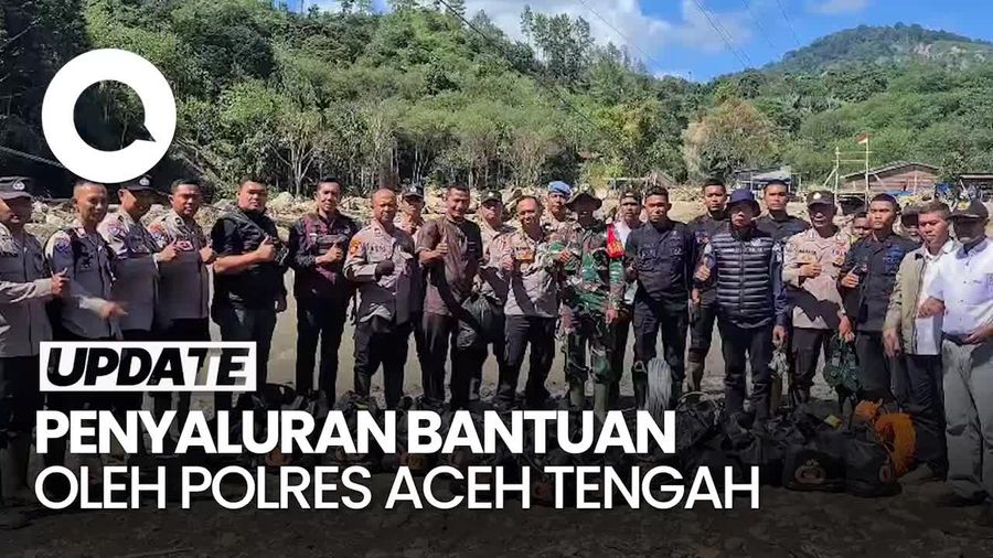Video: Naik Motor, Polres Aceh Tengah Salurkan Bantuan ke Warga Terdampak Bencana